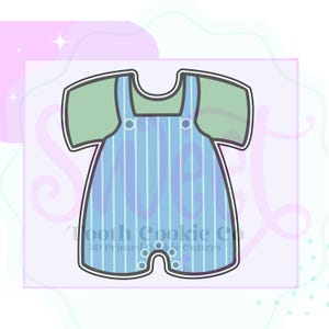 Overalls Cookie Cutters. Baby Overalls Cookie Cutter. Baby Cookie Cutter. Outfit Cookie Cutter. Baby Shower Cookie Cutter. Fondant Cutter