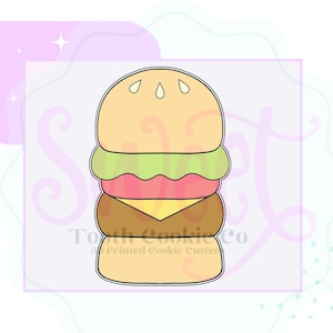 Tall Hamburger Cookie Cutter. Bruger Cookie Cutter. Cheese Burger Cookie Cutter. King Of The Grill Cookie Cutter. Dad Cookie Cutter.
