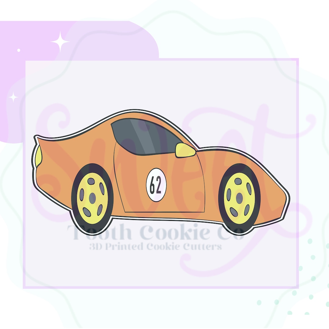 Race Car Cookie Cutter. Racing Cookie Cutter. Sports Car Cookie Cutter ...