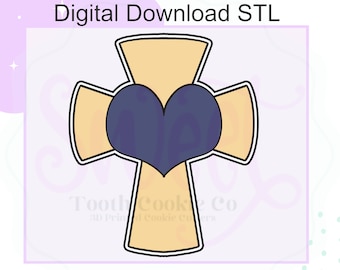 Kreuz STL-Datei-Cookie Cutter. Heilige Kommunion Ausstechform. Taufe-Ausstechform. Religionen-Ausstechform. Ostern Kreuz Cookie Cutter.