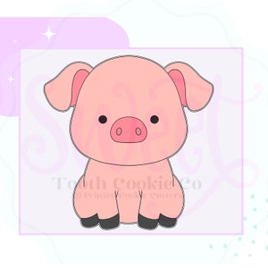 Pig Sitting Cookie Cutter. Pig Cookie Cutter 3D Printed Cookie Cutter. Farm Animal Cookie Cutter. Farm Themed Cookie Cutters