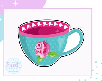 Tea Cup Cookie Cutter. Tea Party Cookie Cutter. Teacup Cookie Cutter. Coffee Cup Cookie Cutter. Tea Cookie Cutter. Fondant Cutter.