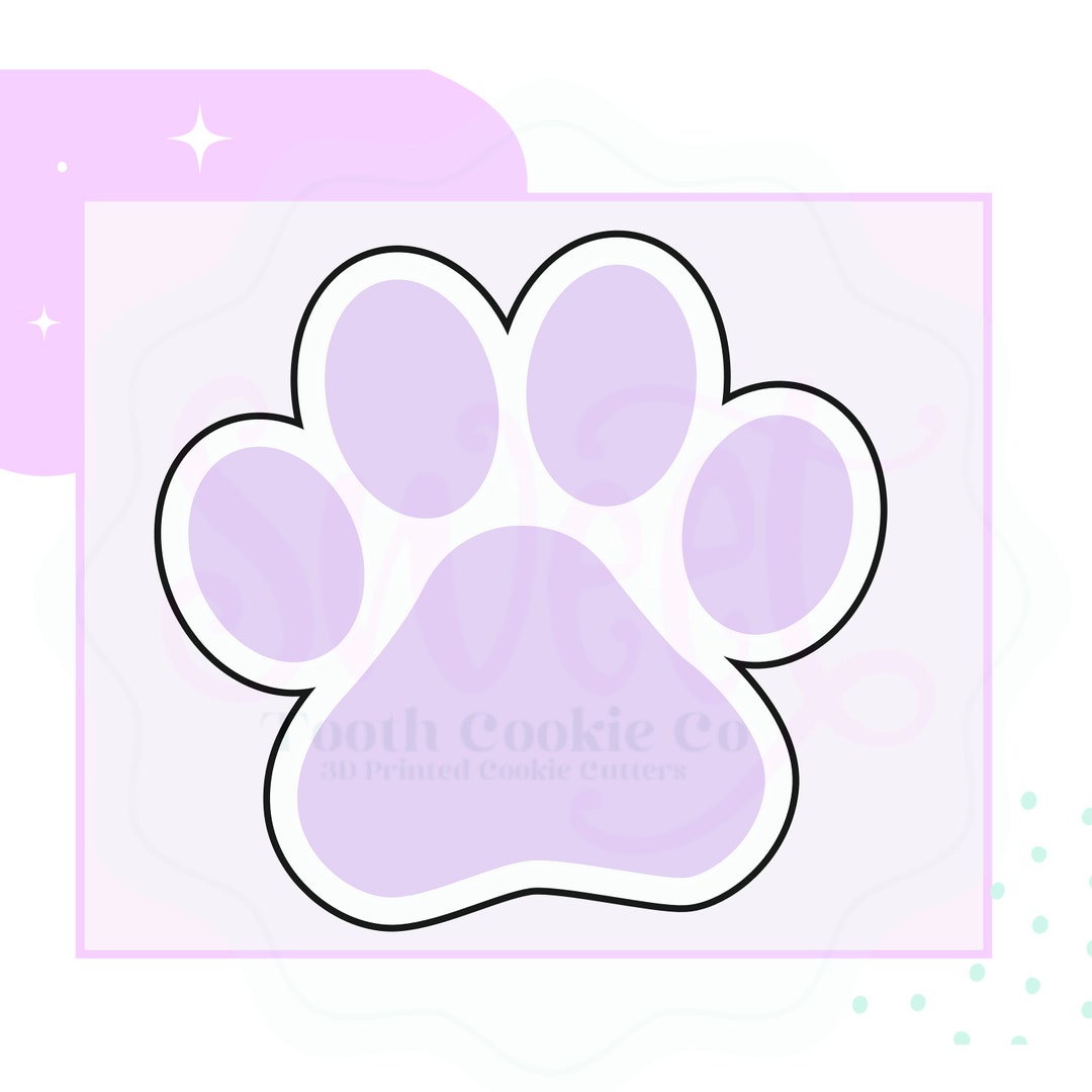 Paw Print Cookie Cutter. Dog Print Cookie Cutter. Dog Paw Print Cookie