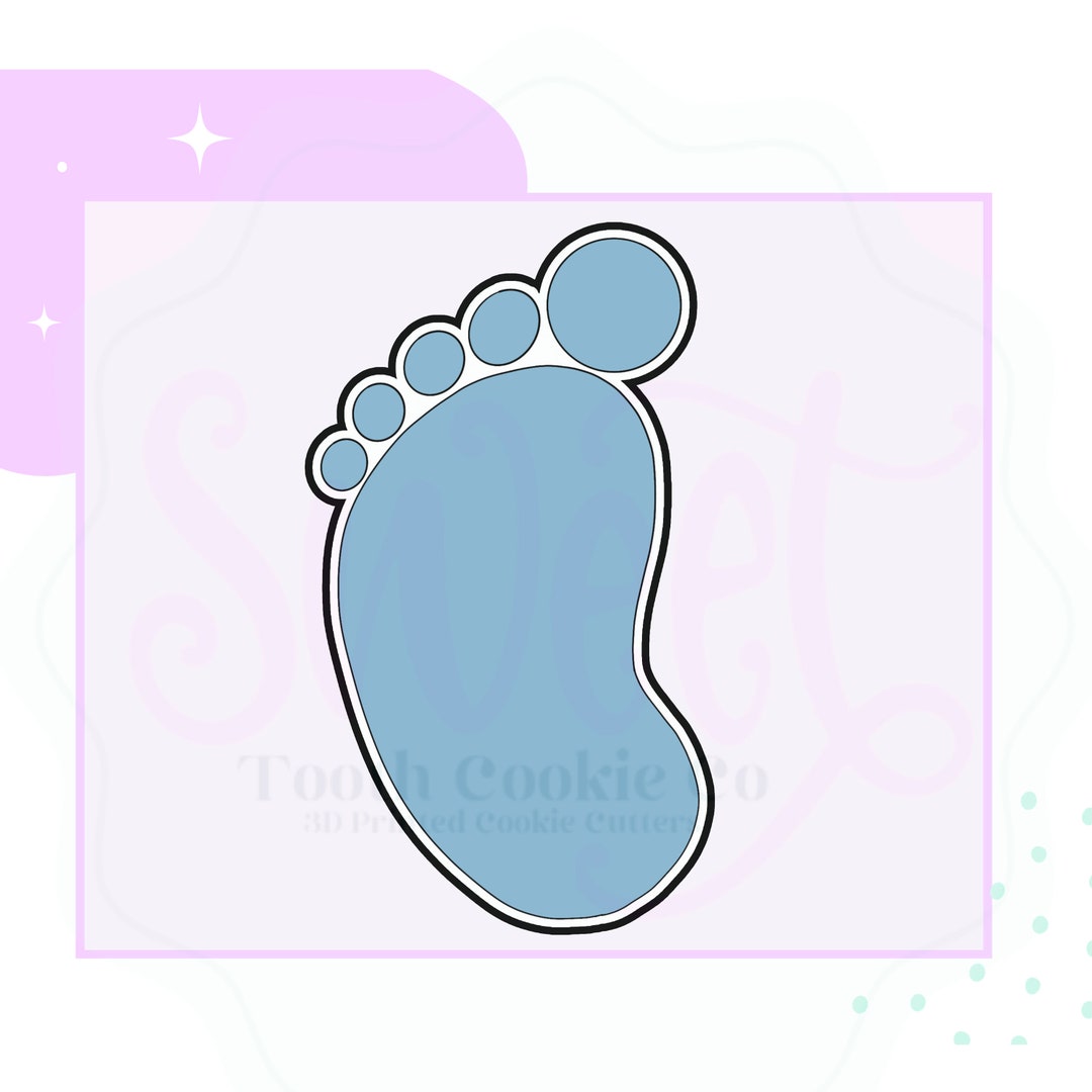Baby Foot Cookie Cutter. Feet Cookie Cutter. Baby Cookie Cutter. Gender