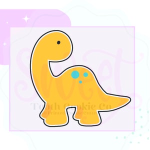 Brontosaurus Dinosaur Cookie Cutter. Long Neck Dinosaur Cookie Cutter. Dinosaur Cookie Cutter. Dino Cookie Cutter. Fondant Cutter.