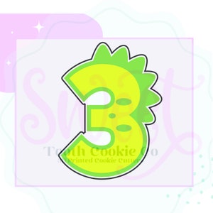 Number 3 Cookie Cutter. Dinosaur Number 3 Cookie Cutter. Three Cookie Cutter. Number Cookie Cutter. Birthday Number Cookie Cutter.