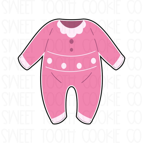 Footie Baby Pajamas 3D Printed Food Safe PLA Cookie Cutter. Baby Shower 3D Printed PLA Cookie Cutter. Fondant Cutter. Sweet Tooth Cookie Co