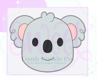 Koala Cookie Cutter. Koala Bear Cookie Cutter. Cute Koala Cookie Cutter. Koala Head Cookie Cutter. Jungle Animal Cookie Cutter.