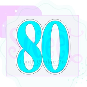 80th Birthday Cookie Cutter. Number 80 Cookie Cutter. 80 Cookie Cutter. Eighty Cookie Cutter. Birthday Numbers Cookie Cutter.