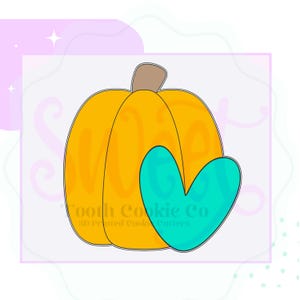 Pumpkin With Heart Cookie Cutter. Pumpkin Cookie Cutter. Fall Cookie Cutter. Thanksgiving Cookie Cutter. Cute Pumpkin Cookie Cutter.