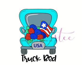 Truck Bed Cookie Cutter. Truck Cookie Cutter.  Independence Day Cookie Cutter. July 4th Cookie Cutter. Fondant Tool.