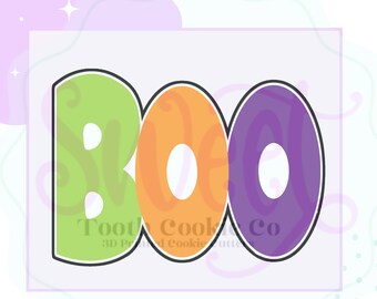 Boo Cookie Cutter. Boo Hand Lettered Cookie Cutter. Boo Plaque Cookie Cutter. Halloween Plaque Cookie Cutter. Halloween Hand Lettered Cookie