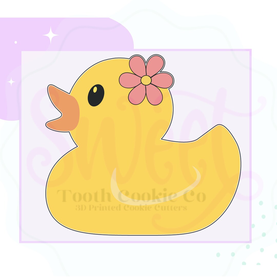 Duck Cookie Cutter. Floral Duck Cookie Cutter. Bath Duck Cookie Cutter