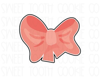 Uneven Bow Cookie Cutter, Hair Bow Cookie Cutter. Bow Cookie Cutter. Fondant Cutter. Clay Cutter.