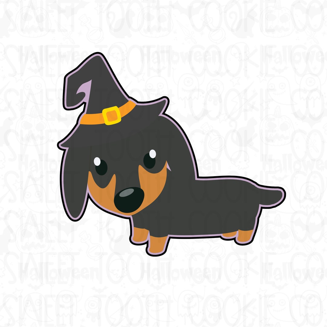 Wiener Dog Witch Hat Cookie Cutter. Halloween Dachshund Cookie Etsy