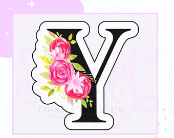 Letter Y Floral Cookie Cutter. Y Cookie Cutter. Floral Letter Cookie Cutter. Baby Shower Cookie Cutter. Fondant Cutter. Clay Cutter