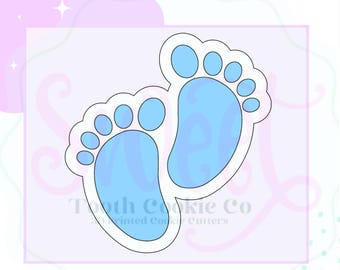 Baby Foot Cookie Cutter. Baby Feet Cookie Cutter. Foot Cookie Cutter. Gender Reveal Cookie Cutter. Baby Shower Cookie Cutter. Clay Cutter.