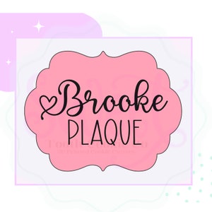 The Brooke Plaque Cookie Cutter. Baby Shower Cookie Cutter. Frame Cookie Cutter. Cute Plaque Cookie Cutter. Fondant Cutter. Clay Cutter