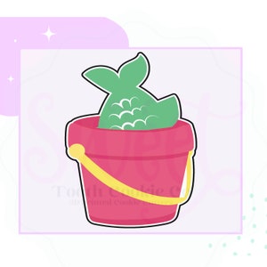 Bait Bucket Cookie Cutter. Fishing Cookie Cutter. Fish In Bucket Cookie Cutter. Fish Tails In Bucket Cookie Cutter. Fondant Cutter.