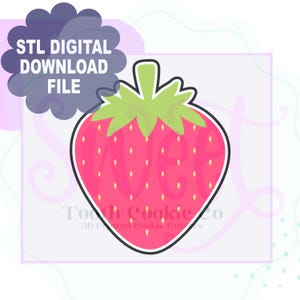 Erdbeere Digitaler Download STL-Datei-Cookie Cutter. Obst-Ausstechform. Beere-Ausstechform. Bauern Markt Cookie Cutter. Ausstechform.