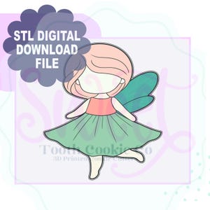 Fairy Digital Download STL File Cookie Cutter. Tooth Fairy Cookie Cutter. Fairy Garden Cookie Cutter. Fairy Birthday Cookie Cutter.