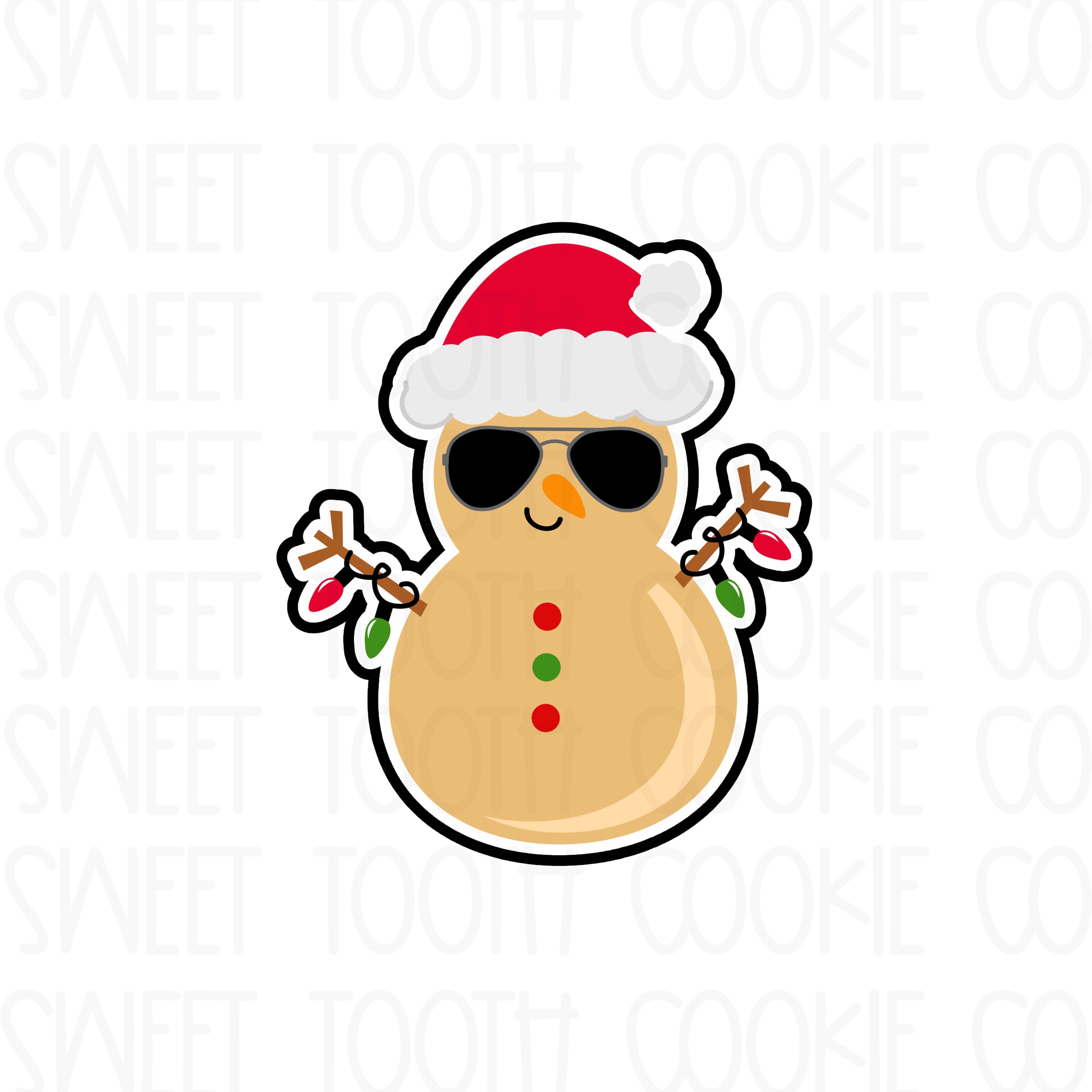 Bonhomme de neige à l'emporte-pièce. Emporte-pièce bonhomme de neige de Floride. Emporte-pièce bonhomme de neige. Emporte-pièce Bonnet de Noel. Biscuit lumières de Noël