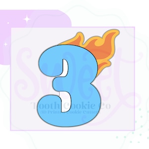 Number 3 Flame Cookie Cutter. Number 3 Cookie Cutter. Monster Truck Cookie Cutter. Racing Cookie Cutter. Fireman Theme Cookie Cutter.