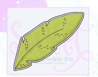 Cortador de galletas con forma de hoja. Cortador de galletas con forma de hoja tropical. Cortador de galletas con forma de hoja de la selva. Cortador de galletas con forma de vegetación. Cortador de galletas con forma de selva. Cortador de fondant.