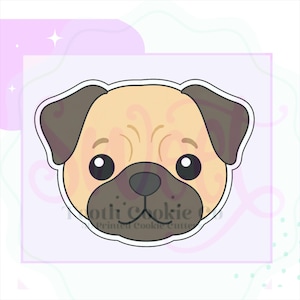 Pug Cookie Cutter. Dog Cookie Cutter. Pet Cookie Cutter. Pugs and Kisses Cookie Cutter. Valentines Day Cookie Cutter. Animal Cookie Cutter.