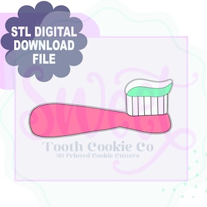 Toothbrush Digital Download STL File Cookie Cutter. Dentist Cookie Cutter. Dentist Graduation Cookie Cutter. Dental Tools Cookie Cutter.