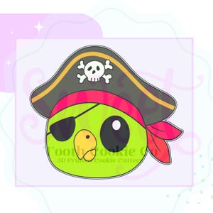 Pirate Parrot Cookie Cutter. Pirate Cookie Cutter. Pirate Bird Cookie Cutter. Parrot Cookie Cutter. Fondant Cutters. Clay Cutter