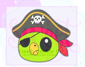 Pirate Parrot Cookie Cutter. Pirate Cookie Cutter. Pirate Bird Cookie Cutter. Parrot Cookie Cutter. Fondant Cutters. Clay Cutter