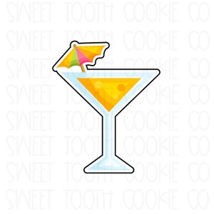 Umbrella Drink Cookie Cutter. Cocktail Drink Cookie Cutter. Martini Glass Cookie Cutter. Fondant Cutter. Clay Cutter.
