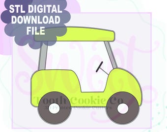 Archivo STL de descarga digital de carrito de golf, cortador de galletas.