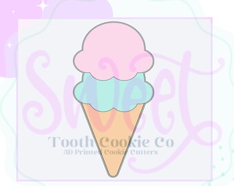 Two Scoop Ice Cream Cone Cookie Cutter. Ice Cream Cone Cookie Cutter. Ice Cream Cookie Cutter. Skinny Ice Cream Cookie Cutter