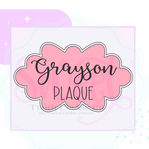 Wavy Plaque Cookie Cutter. Plaque Cookie Cutter. Cookie Cutter Shapes. Baby Shower Cookie Cutter. Wedding Cookie Cutter. Fondant Cutter.