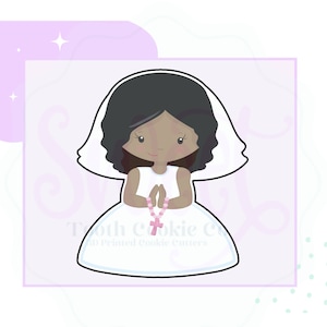 Communion Girl Cookie Cutter. Communion Cookie Cutter. Baptism Cookie Cutter. First Communion Cookie Cutter. Fondant Cutter.