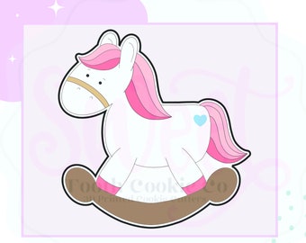 Wooden Rocking Horse Cookie Cutter. Rocking Horse Cookie Cutter. Horse Cookie Cutter. Baby Shower Cookie Cutter. 3D Printed Cookie Cutter.