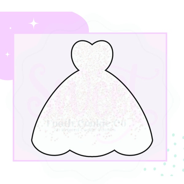 Wedding Dress Cookie Cutter. Dress Cookie Cutter. Gown Cookie Cutter. Wedding Gown Cookie Cutter. Ball Gown Cookie Cutter.