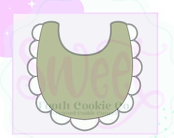 Ruffle Baby Bib Cookie Cutter. Baby Bib Cookie Cutter. Scalloped Bib Cookie Cutter. Bib Cookie Cutter. Newborn Cookie Cutter.