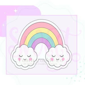Rainbow With Clouds Cookie Cutter. Double Cloud Rainbow Cookie Cutter. Rainbow Cookie Cutter. Unicorn Cookie Cutter