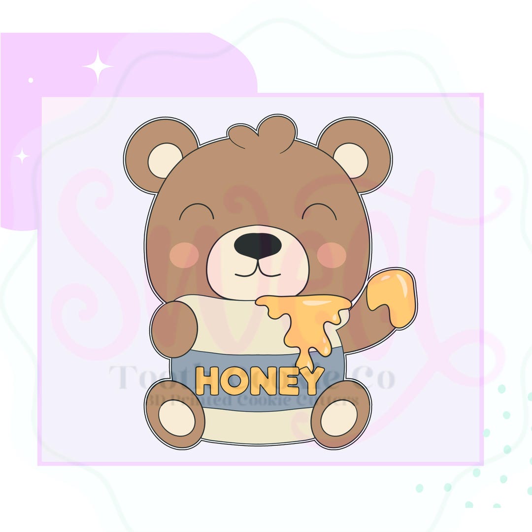 Honey Bear Cookie Cutter. Baby Bear Cookie Cutter. Honey Jar Cookie ...