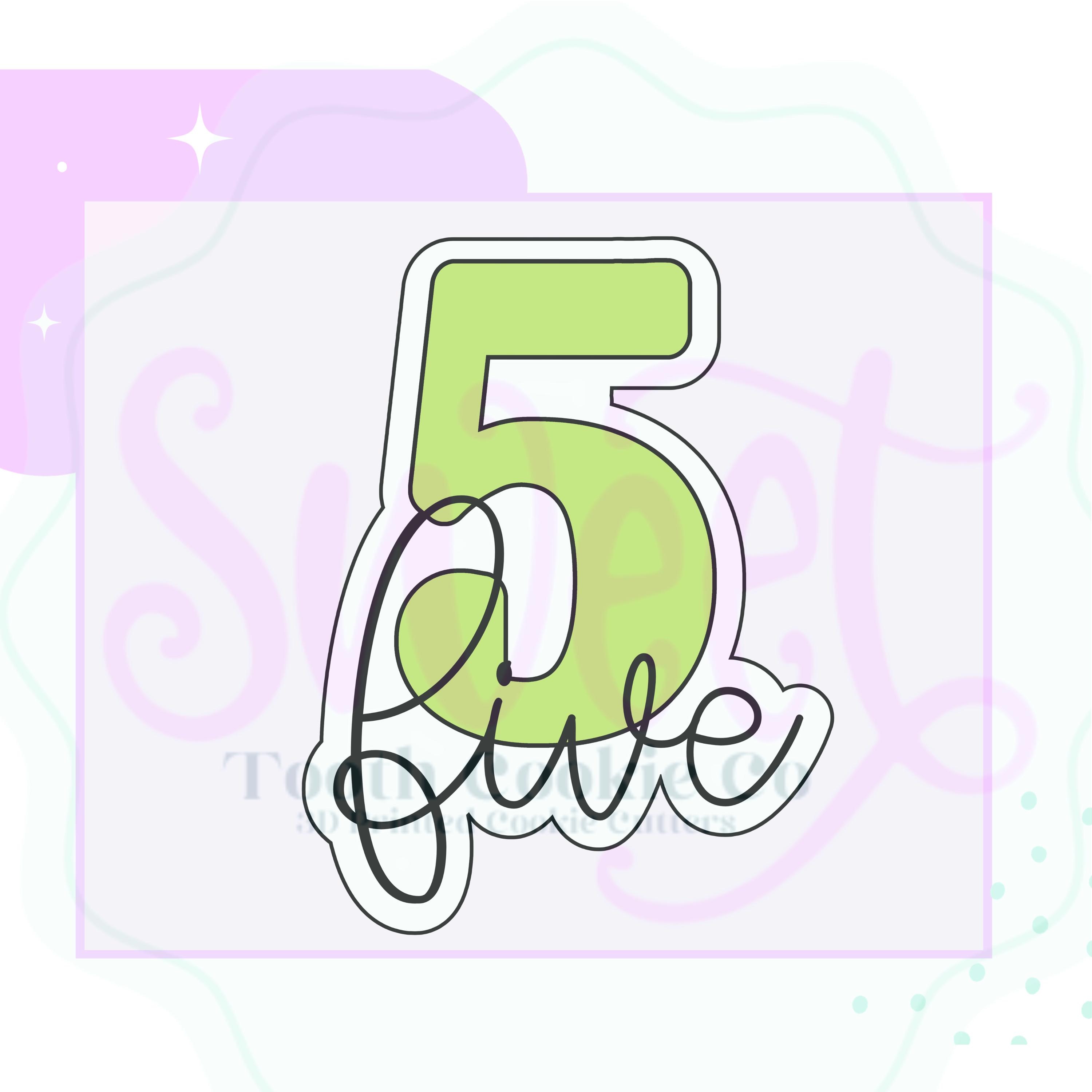 Number 5 Cookie Cutter. Number Cookie Cutter. Five Cookie Cutter. 5 ...