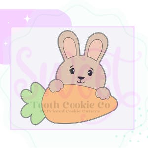 Bunny and Carrot Plaque Cookie Cutter. Bunny With Carrot Cookie Cutter. Easter Cookie Cutter. Carrot Cookie Cutter. Bunny Cookie Cutter