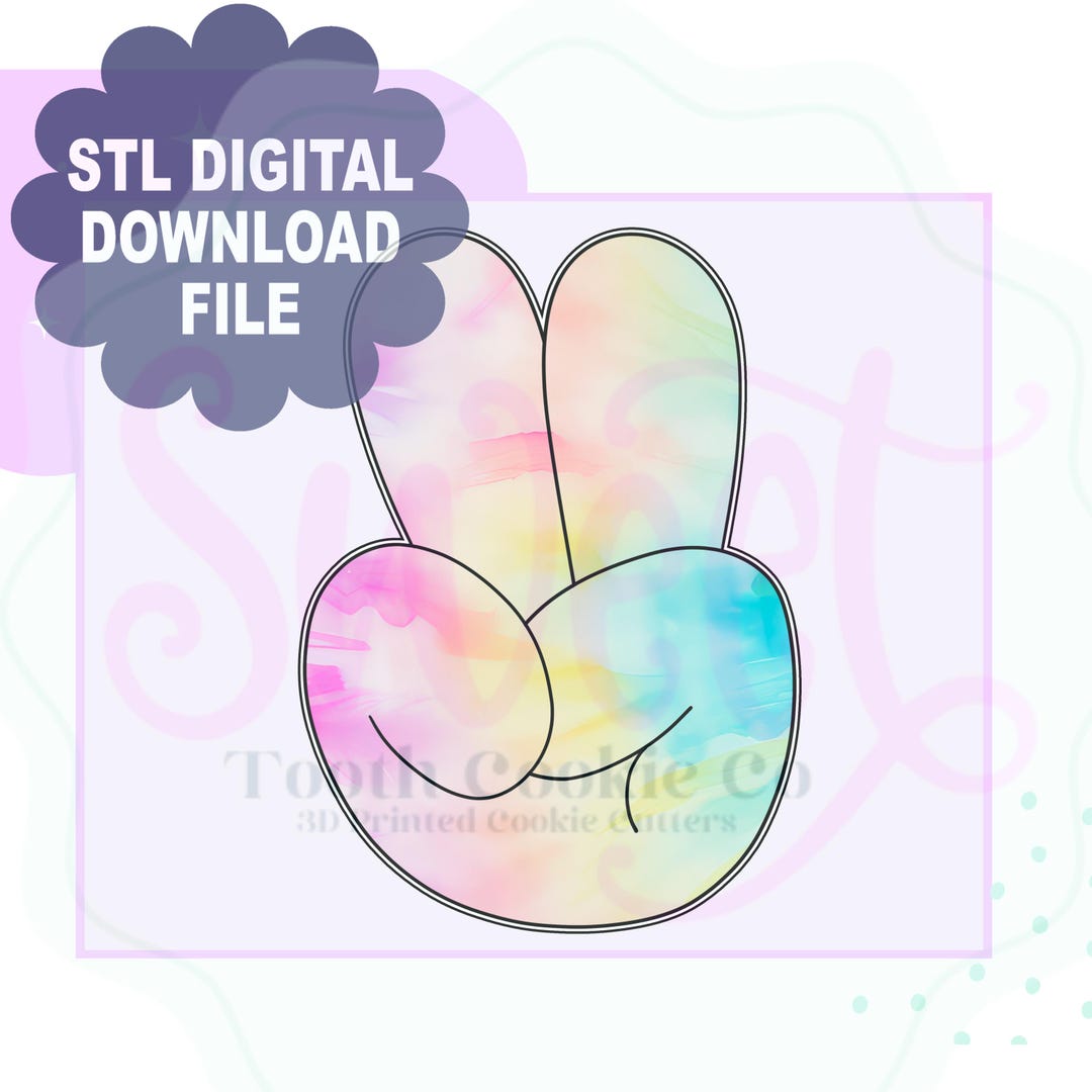 Peace Sign STL File Cookie Cutter. Peace Cookie Cutter. Groovy Cookie ...
