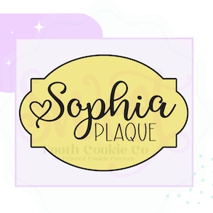 Sophia Plaque Cookie Cutter. Wedding Cookie Cutter. Vintage Shape Cookie Cutter. Basic Shape Plaque Cookie Cutter. Fondant Cutter.
