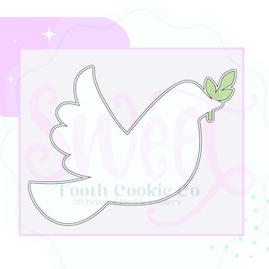 Dove With Olive Branch Cookie Cutter. Dove Cookie Cutter. Bird Cookie Cutter. Easter Cookie Cutter. Baptism Cookie Cutter. Fondant Cutter.