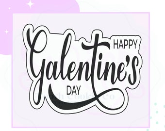 Galentine's Day Hand-Lettered Cookie Cutter. Galentines Cookie Cutter. Valentine's Day Cookie Cutter. Fondant Cutter.