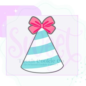 Birthday Hat Cookie Cutter. Party Hat Cookie Cutter. Birthday Cookie Cutter. Hat Cookie Cutter. Celebrate Cookie Cutter. Bow Party Hat