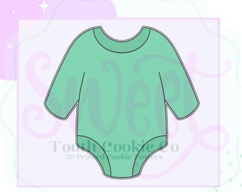 Long Sleeve Onesie Cookie Cutter. Baby Onesie Cookie Cutter. Onesie Cookie Cutter. Baby One Piece Shirt Cookie Cutter. Baby Shower Cookie